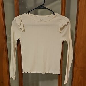 Wonder Nation Ivory Long Sleeve Ruffle Top
